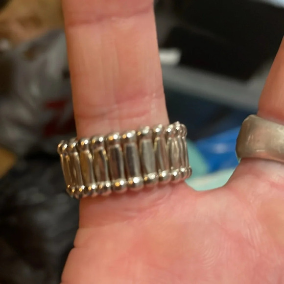 Adjustable turquoise and metal ring. - Picture 4 of 5